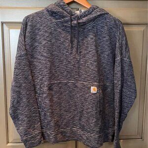 Women's CARHARTT Relaxed Fit Hoodie w/ Thumb Holes - Size XL 16/18 (blue)